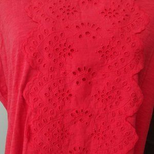 Talbots Red Eyelet Tank Top
